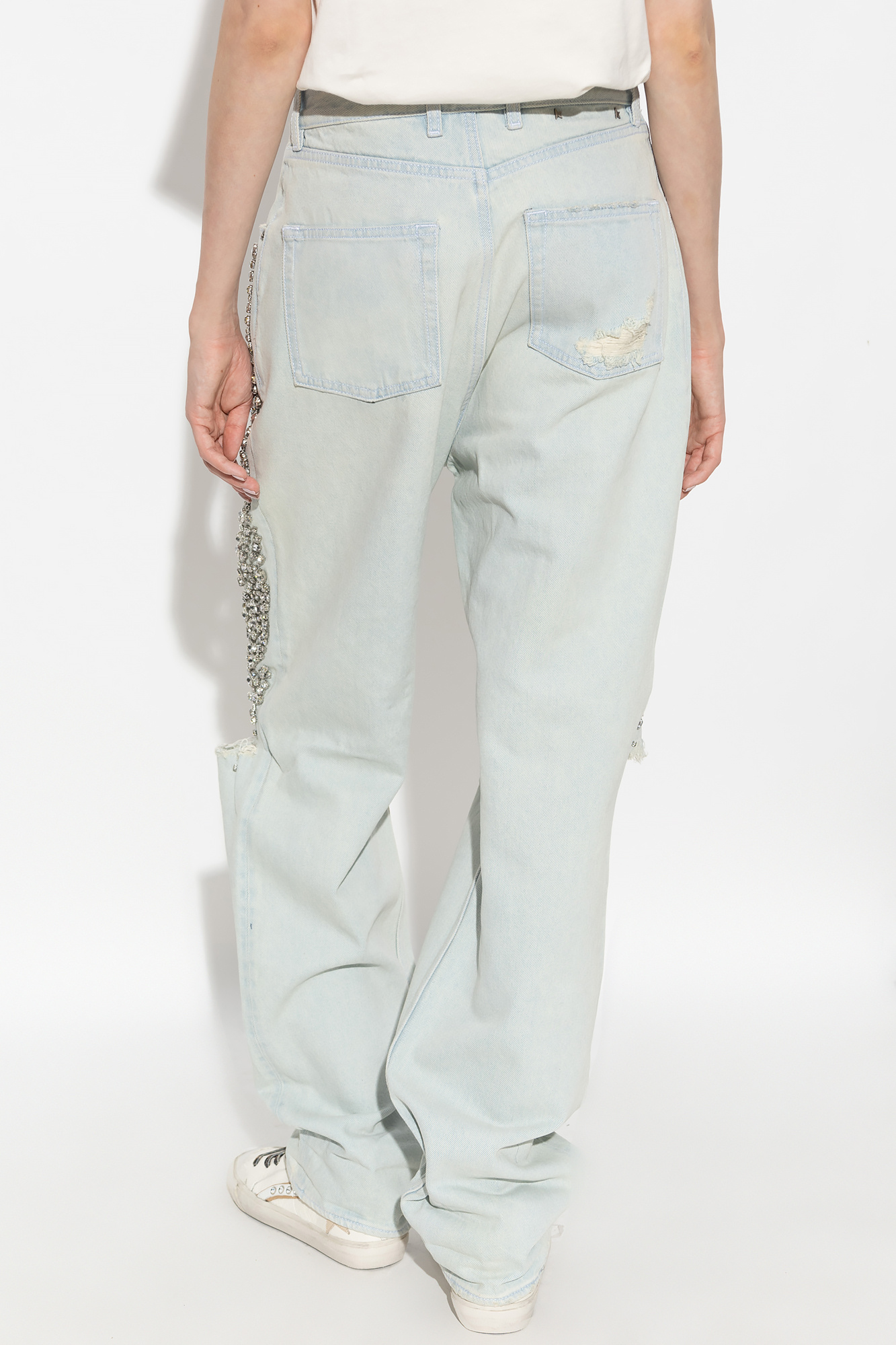 デニム・ジーパン GOLDEN GOOSE Women Denim Pants GWP00844 P00098010190 Beige Women's jeans with medium wash